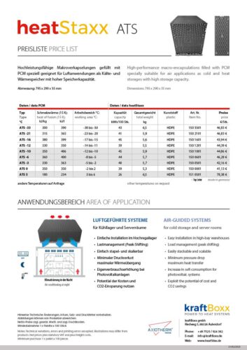 Preisliste heatStaxx