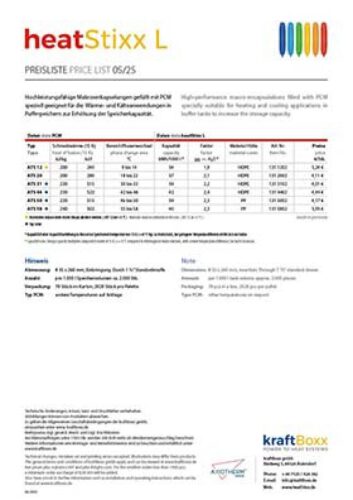 Preisliste heatStixx