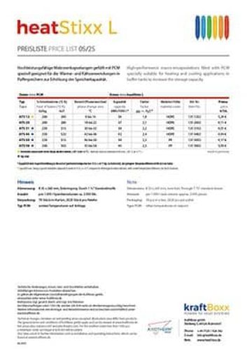 Preisliste heatStixx PCM Material